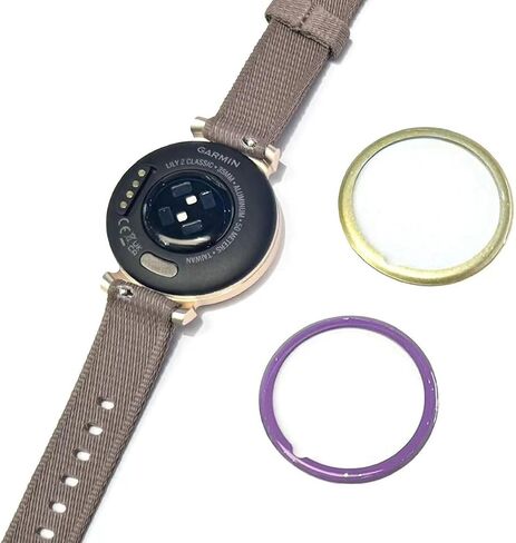 واقي شاشة لـ Garmin Lily 2 / Lily 2 Classic، تغطية كاملة بإطار حافة منحنية ثلاثية الأبعاد، طبقة شفافة عالية الدقة مضادة للخدش لساعة Garmin Lily 2 / Lily 2 الكلاسيكية الذكية (ذهبي + أرجواني) in Saudi Arabia