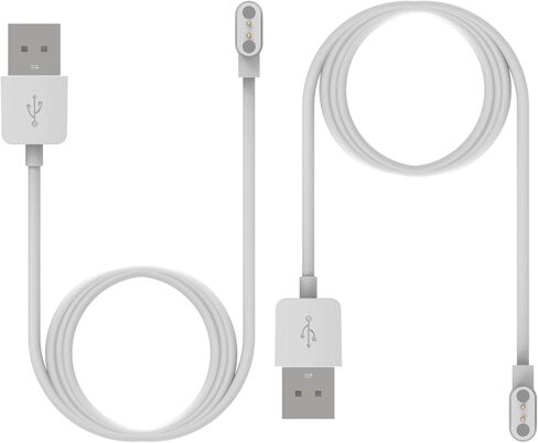 شاحن بديل متوافق مع كابل شاحن الساعة الذكية TOZO S3/S4 بطول 1.9 قدم USB سلك شحن مغناطيسي لشاحن الساعة TOZO S3 (أبيض وأبيض) in Saudi Arabia