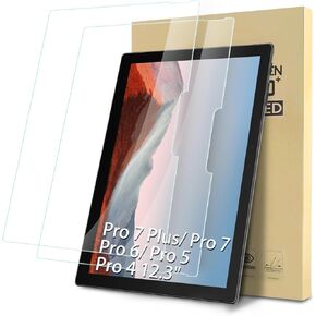 2-Pack Screen Protector Compatible with Microsoft Surface Pro 7 Plus/Pro 7/ Pro 6/ Pro 5/ Pro 4 12.3", Tempered Glass Clear Film, Anti-Scratch, 9H Hardness, Easy Installation