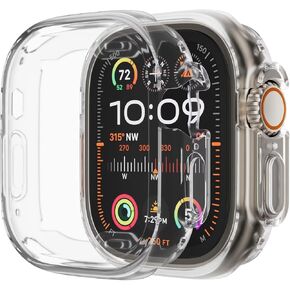 TPU Watch Case Compatible with Apple Watch Series Ultra 49mm, Ultra Thin Soft TPU Shockproof Edge Case Cover Bumper Protector for iWatch,Clear,49mm