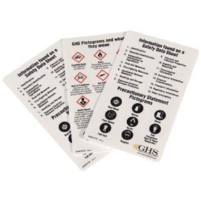 INCOM Manufacturing HazCom 2012 GHS Wallet Cards, Full Color, Double Sided Print, 4.25 Inch x 2.5 Inch, 50 Pack, GHS1015