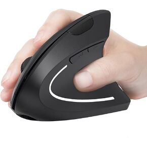 Vertical Wireless Mouse ，Ergonomic Mouse,Rechargeable 2.4G Optical Carpal Tunnel Mouse : 800/1200 / 1600, 6 Buttons, for Laptop, PC, Computer, Desktop, Notebook etc, Green black