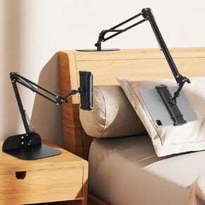 Tablet Holder for Bed Headboard, Sofa, Desk - 360°Adjustable Hands-Free Phone and Tablet Holder - Comfortable Viewing in Any Position