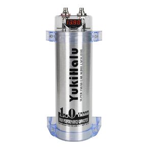 YukiHalu 1.0 Farad Digital Power Capacitor Car Audio Accessories with Digital Voltage Read-out, Over Voltage Protection, Mounting Brackets Included (1 Farad)