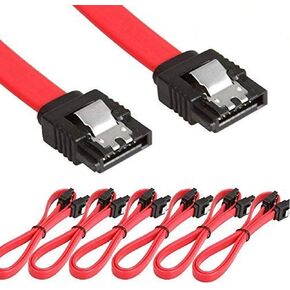 6 Pack Straight SATA III Cable 6.0 Gbps 18 Inches (red)