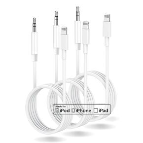 Aux Cord for iPhone,3 Pack (MFi Certified) Lightning to 3.5mm Audio Aux Jack Cable Compatible with 14 13 12 11 XS XR X 8 7 6 iPad iPod for Car Home Stereo,Speaker,Headphone - 3.3ft (Black)