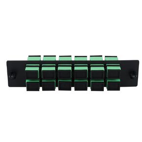 12 Fibers SC to SC APC Single Mode Fiber Patch Panel with 612 pcs SC/SC APC Singlemode Fiber Optic Coupler Adapters Connector,2pcs