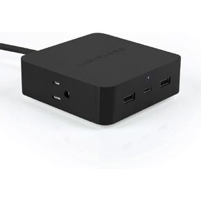 شاحن Limitless PowerPro 5 أجهزة مزود بمنفذي USB، ومنفذ توصيل طاقة من النوع C بقدرة 20 وات، ومنفذ تيار متردد 2X، و1,280 جول من الحماية من زيادة التيار (أسود)