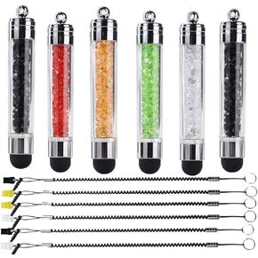 6 Pack XRONG Colors Crystal Capacitive Mini Stylus Universal Touch Screen Pen for iPhone7 5s 6s, Samsung Galaxy s5 s4, Smartphones, iPad, iPods, S10,S10+,S10e,S9,S9P,Note9,XR,XS MAX iPhone11 Pro XS XR