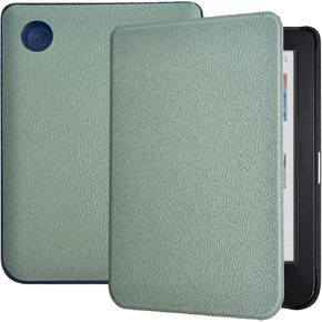 حافظة Caweet لهاتف Kobo Clara Colour/Kobo Clara BW 6 بوصة إصدار 2024، غطاء من جلد البولي يوريثان خفيف الوزن للغاية مع تنبيه/غفو تلقائي، أخضر