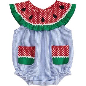 Newborn Baby Girl Watermelon Romper Summer Sleeveless Rompers Jumpsuits Bodysuit Cute Infant One Piece Outfit