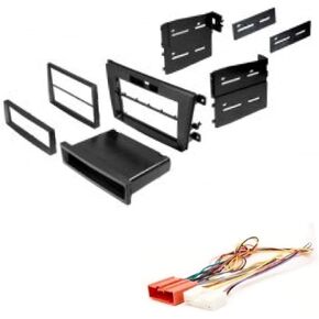 ASC Audio Car Stereo Radio Install Dash Mount Kit and Wire Harness for Installing an Aftermarket Radio for 2007 2008 2009 Mazda CX-7 CX7 - Includes Factory Clock Adjust T Wire Harness