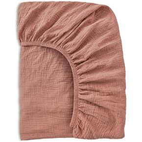 Muslin Crib Sheets for Girls and Boys, 100% Cotton Extra Soft and Breathable Fitted Baby Crib Sheet, Boho Neutral Solid Color Baby Sheets (52"x28")(Brown)