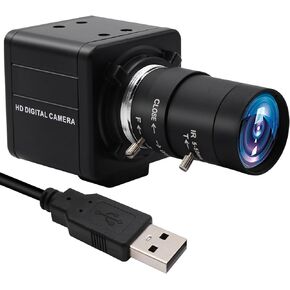 8MP USB Camera High Speed 30fps 5-50mm 10X Optical Zoom Lens 2448P USB Webcam Manual Close up Zoom in and Out Golf Swing Camera for Industrial Machine Vision Support PC Raspberry Pi