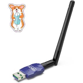 محول بلوتوث طويل المدى من الفئة 1 للكمبيوتر الشخصي، محول بلوتوث QGOO USB للكمبيوتر الشخصي 5.3+EDR، جهاز استقبال بلوتوث دونجل يدعم Windows10/8.1/8/7 (أزرق-025)