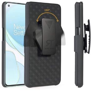 Rome Tech Holster Case with Belt Clip for OnePlus 9 - Slim Heavy Duty Rugged Phone Cover with Kickstand Compatible with OnePlus 9 - Black