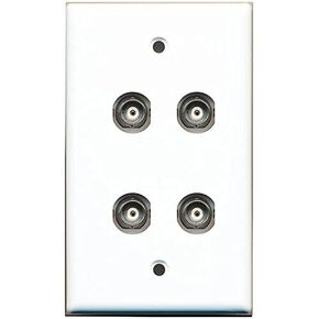 RiteAV 4 Port BNC Female/Female HD-SDI Jack Wall Plate - Black