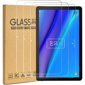 [واقي شاشة مكون من 3 قطع لجهاز TCL TAB 10 5G/TCL Tab 10s 10.1 بوصة، طبقة من الزجاج المقسى، فائق الوضوح، مقاوم للخدش، خالي من الفقاعات، طبقة واقية، شفاف عالي الدقة