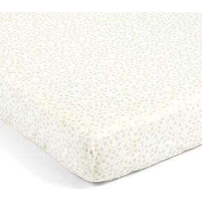 Lush Decor Farmhouse Leaf Branch Soft & Plush Fitted Crib Sheet, 52"x 28", Pink