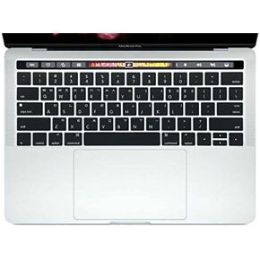 HRH Black Korean Language Touch Bar Keyboard Skin Silicone Cover for MacBook Pro with Touch Bar 13 Inch and 15 Inch(A2159/A1989/A1706,A1990/A1707) 2019 2018 2016 2017 Release USA Layout