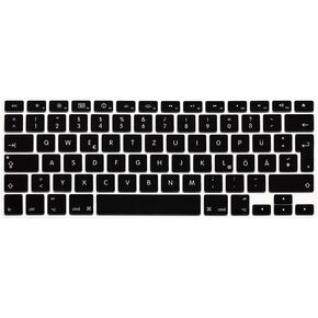 HRH German QWERTZ Silicone Keyboard Cover Skin for MacBook Air 13,for Macbook Pro 13/15/17(with or w/out Retina Display,2015 or Older Version)&for iMac Older EU Layout Keyboard Protector-Black