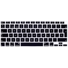 HRH Spanish Language ESP Skin Silicone Keyboard Cover for MacBook Air 13 Inch 2020 with Touch ID (MODLE A2179 and A2337 M1 Chip,US Layout) Keyboard Accessories Protector-Rainbow