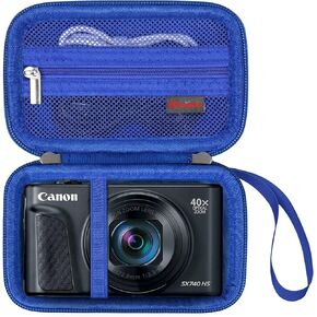 Carrying Case for Canon PowerShot SX740/ SX730/ SX720/ SX620 Digital Camera, 4K Video Camera Travel Storage Cover Bag Organizer Holder, Mesh Pocket fits Battery Charger, Black