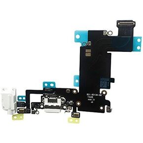 OEM Charging Port Dock Connector Flex Cable w/Microphone + Headphone Audio Jack Port Ribbon Replacement Part Compatible for iPhone 6s Plus All Carriers (Black/Space Gray)