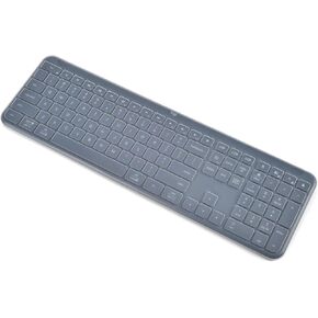 غطاء لوحة المفاتيح متوافق مع لوحة المفاتيح اللاسلكية Logitech Signature Slim K950، واقي لوحة المفاتيح اللاسلكية Logitech MK955 Signature Slim - شفاف