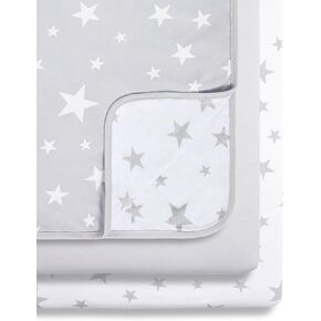 Crib Bedding Set - Super Soft, Luxurious Cotton with Fun Designs for Boys and Girls, Light and Breathable, Durable, Long Lasting, Machine Washable, Tumble Dry Safe (3 Piece) (Clouds)