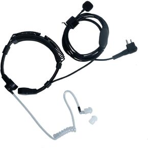 Cp200d Throat Mic Microphone Covert Acoustic Tube Earpiece Headset with Finger PTT Compatible for Motorola Cp200 Walkie Talkies 2 Way Radio