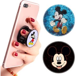 （3 Pack） Multifunction Cell Phone Stand Finger Holder and Grip Blue Watercolor Purple,Foldable Phone Kickstand Mount for Smartphones and Tablets,Gift for Child