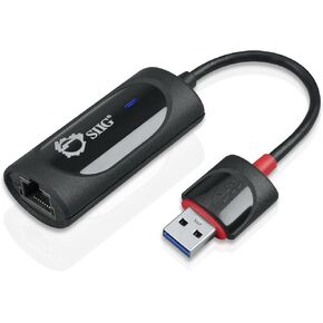محول SIIG USB من النوع C إلى Gigabit Ethernet - محول LAN بسرعة 10/100/1000 ميجابت في الثانية لأنظمة Windows وMac، Thunderbolt 3 (أسود)