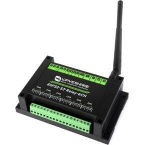 Waveshare Industrial 6-Channel ESP32-S3 WiFi Relay Module, Supports WiFi/Bluetooth / RS485 control, Onboard RS485 / Pico HAT Interfaces, for Expanding RTC/CAN / RS232 / LoRa/Sensor, etc.