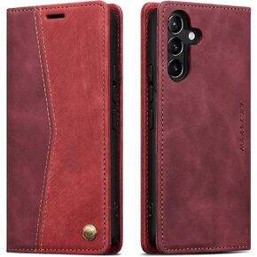 QLTYPRI Wallet Case for Samsung Galaxy S24, Vintage Folio PU Leather Purse Case with Card Slots Magnetic Closure Kickstand Flip Crashproof Phone Cover for Samsumg Galaxy S24 - Black