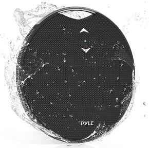 Pyle Portable Magnetic Bluetooth Speaker Mini Loud Wireless Streaming Hang Speaker - IPX7 Waterproof, Clear Sound, Super Bass, Hand-Free Call, AUX, Use for Shower, Beach, Pool, Door Hook - PMNGSP1BK