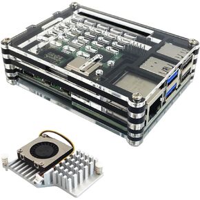 9 Layers Acrylic Case for Raspberry Pi 5, Pi 5 Case with Active Cooler for Raspberry Pi 5 4GB/8GB(5B209H)