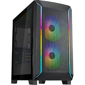 SilverStone Technology FARA 312Z High Airflow Micro-ATX Gaming Chassis with included ARGB fans and light strips, SST-FA312Z-BG