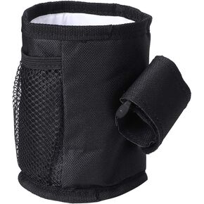 Oumefar Stroller Cup Holder with Several Mesh Pockets, Durable and Sturdy Polyester Material Wheelchair Cup Holder for Pushchair Pram Trolley Cup Holder Wheelchairs Accessories