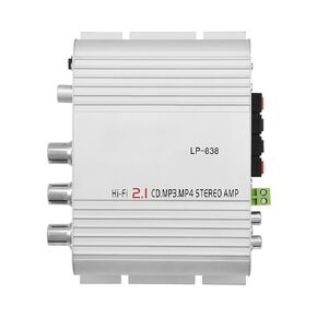 Power Amplifier Stereo Amplifier,Digital Amp Mini HiFi 2.1 Stereo Bass Auto Car Home Audio Power Amplifier with & 3.5mm Audio Input,Two Pairs of Speaker Output Clips