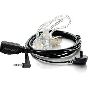 abcGoodefg Two Way Radio Earpiece, 1 Pin 2.5mm Covert Acoustic Tube Talkabout Earpiece Headset with PTT Mic, Compatible for Motorola Talkabout Cobra Walkie Talkie, 1 Pack