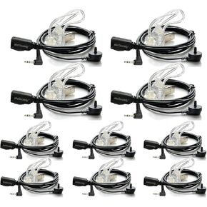 abcGoodefg Two Way Radio Earpiece, 1 Pin 2.5mm Covert Acoustic Tube Talkabout Earpiece Headset with PTT Mic, Compatible for Motorola Talkabout Cobra Walkie Talkie, 1 Pack