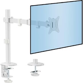 Mount-It! Single Monitor Arm for Desk Mounting, White