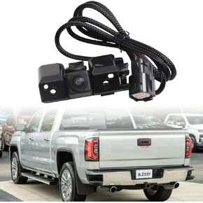 Backup Rear View Camera Compatible with 2016 2017 2018 2019 Chevy Silverado GMC Sierra 1500 2500 3500 Park Assist Rear Camera with Power Tailgate Plug Replaces for 84062896,23363727