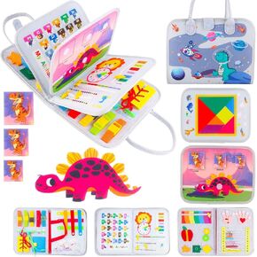 Toddler Busy Board Montessori Toys for 1 2 3 4 Year Old Baby, Sensory Board with Buckles Educational Activities for Learning Fine Motor Skills, Gifts for Girls Boys, Travel Book for Airplane Car, Blue in Saudi Arabia