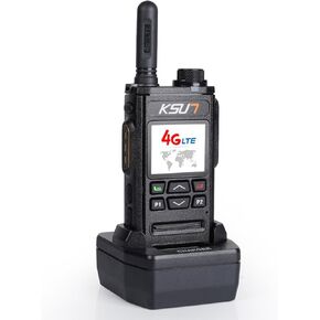 KSUN 4G Network Radio Walkie Talkies Long Range 100 Miles with PTT Button WiFi Hotspot POC Radios Push-to-Talk for Zello Android ZL35