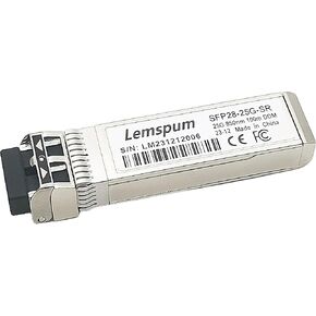 25GBase-SR Multimode SFP+ Transceiver 25G SFP28 850nm 100m DOM Duplex LC MMF Optical Transceiver Module Compatilbe with Intel E25GSFP28SR (1-Pack, 25GBase-SR|100m)