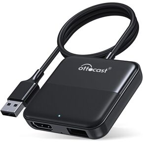 OTTOCAST Car TV Mate - Fire TV Stick Converter for Car - Plug & Play, Stable Fast, No Latency - Compatible with SetTop Box, Switch, etc - HDMI to USB Port Converter for The OEM factory CarPlay Cars