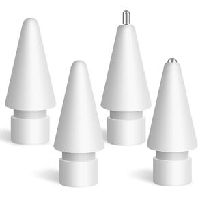 Upgraded Replacement Tips for Apple Pencil 2nd Generation/1st Gen/USB-C & Apple Pencil Pro - Metal Apple Pencil Tips for Precise Control - Pen Nibs Accessories for Apple iPad Pro Pencil (4 Pack)
