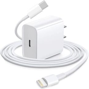 Fast Charging Cable for iPhone, 3ft White, 20W Adapter, Compatible Devices